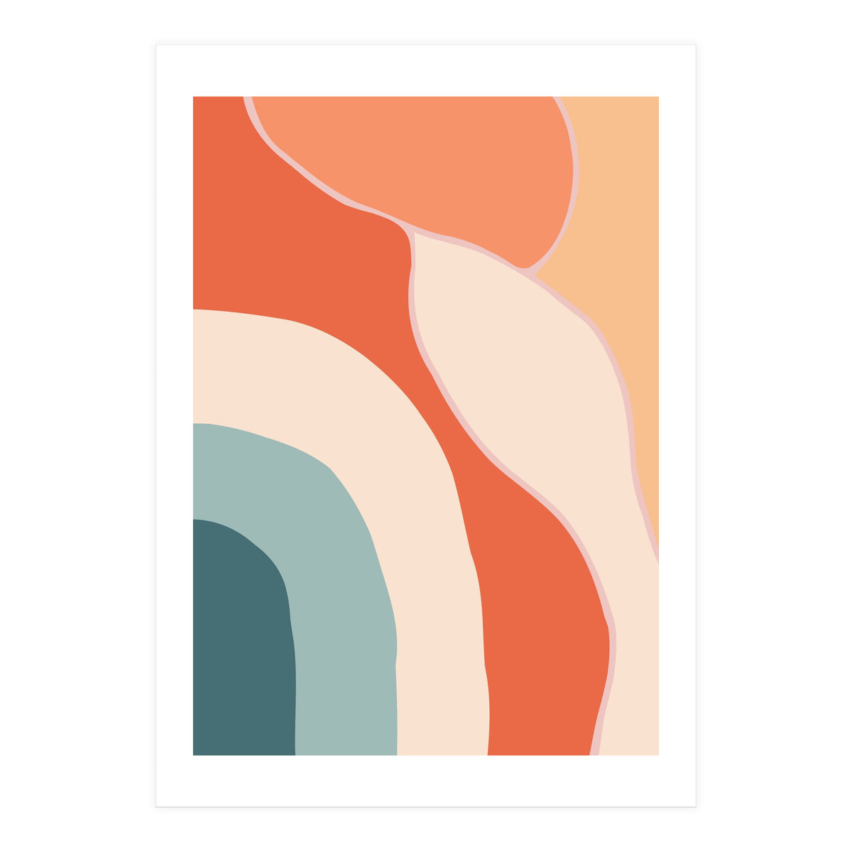 Rainbow Retro Wavy Lines (Print Only)