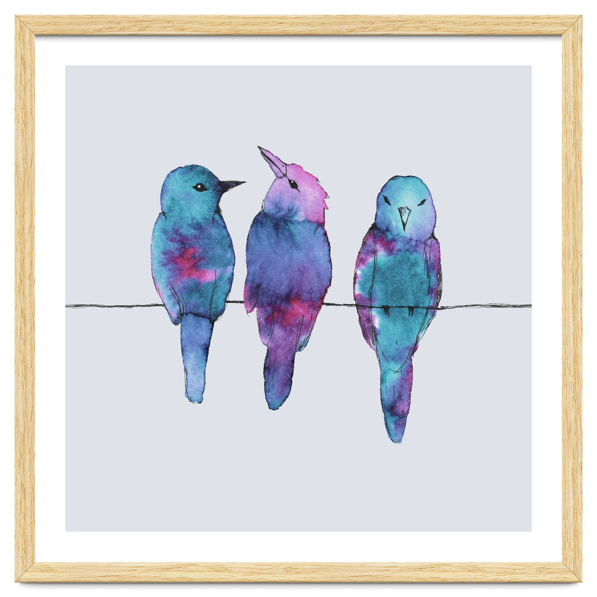 Three birds on a wire