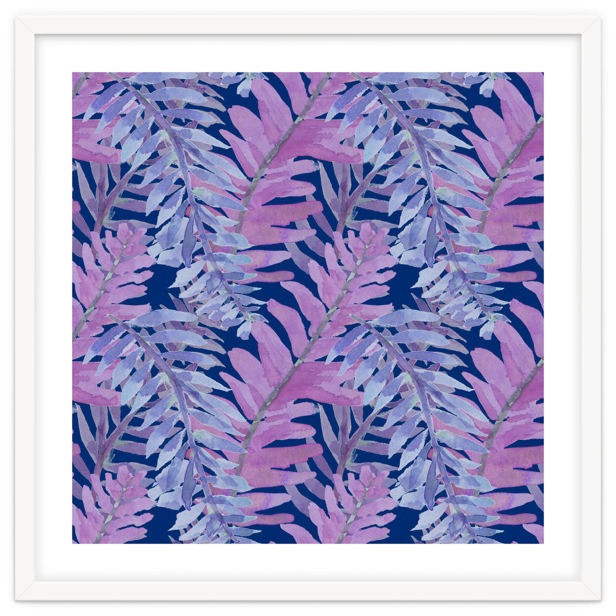 Woodland Ferns in Blue