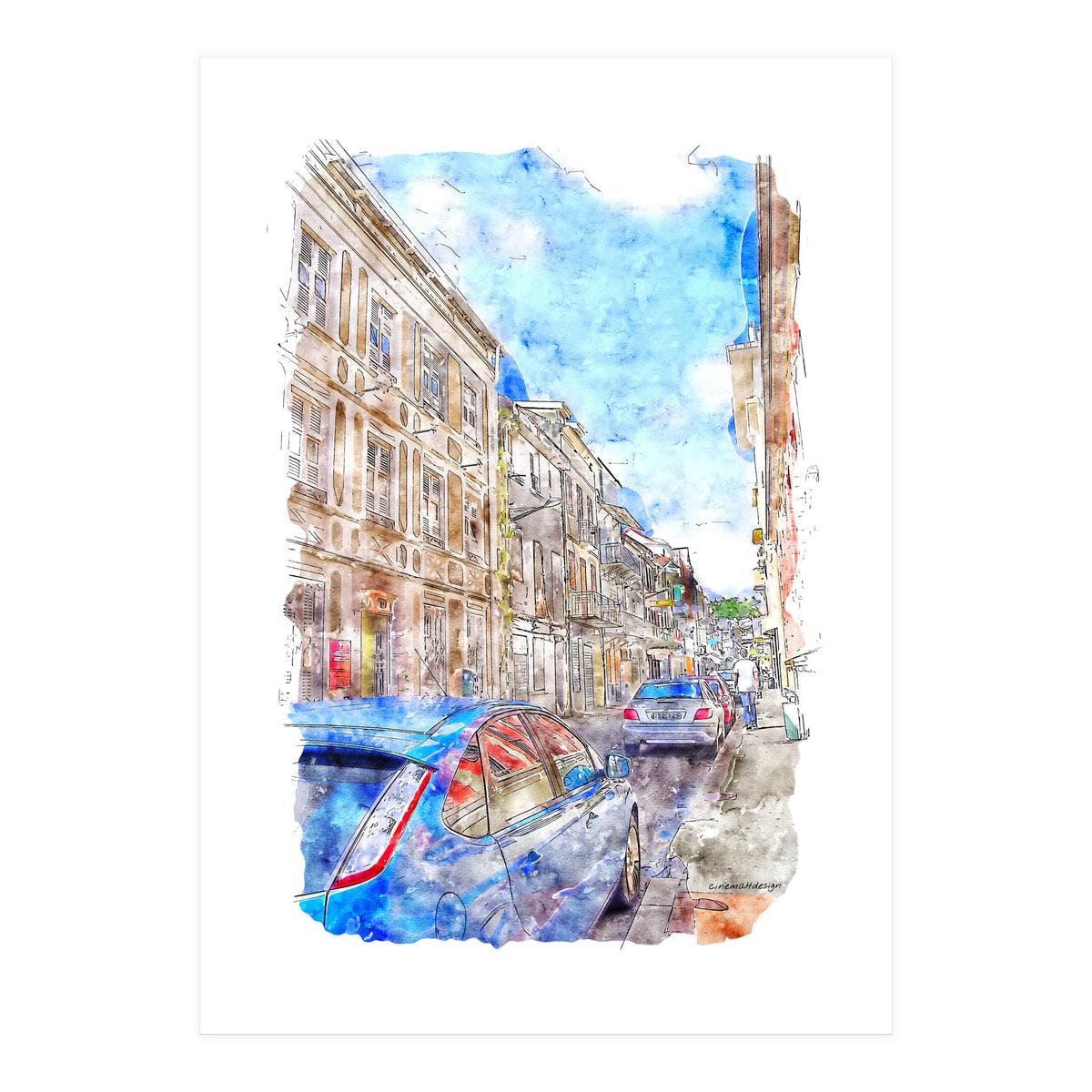 Street of Fort-de-France (Print Only)