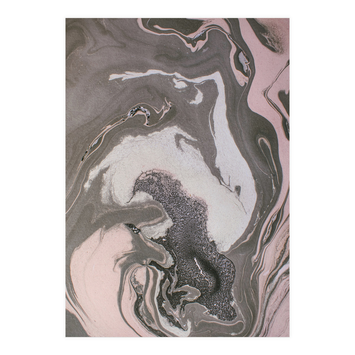 Pink and gray marbled paper  (Print Only)