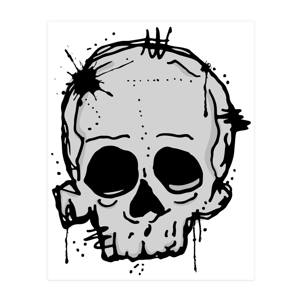 Skull scribble sketch (Print Only)
