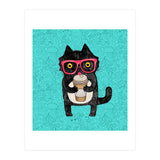 Cute Coffee cat and doodles (Print Only) thumbnail