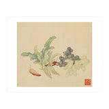 Wang Chengyu ~ Flowers And Vegetables, Vegetables, Fruits, Peppers, Millet Hot, Grapes, Spinach (Print Only) thumbnail