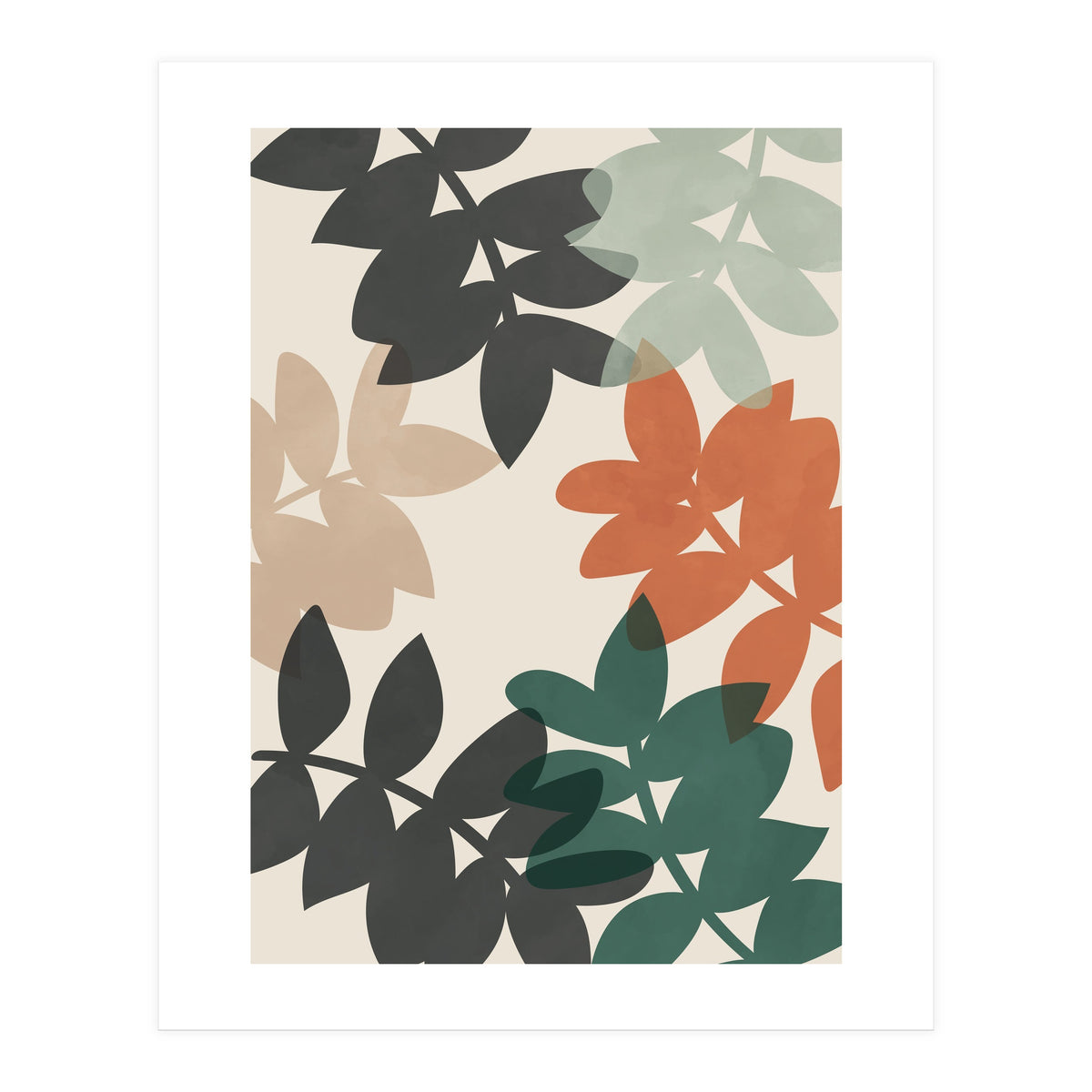 Abstract Colorful Leaves (Print Only)