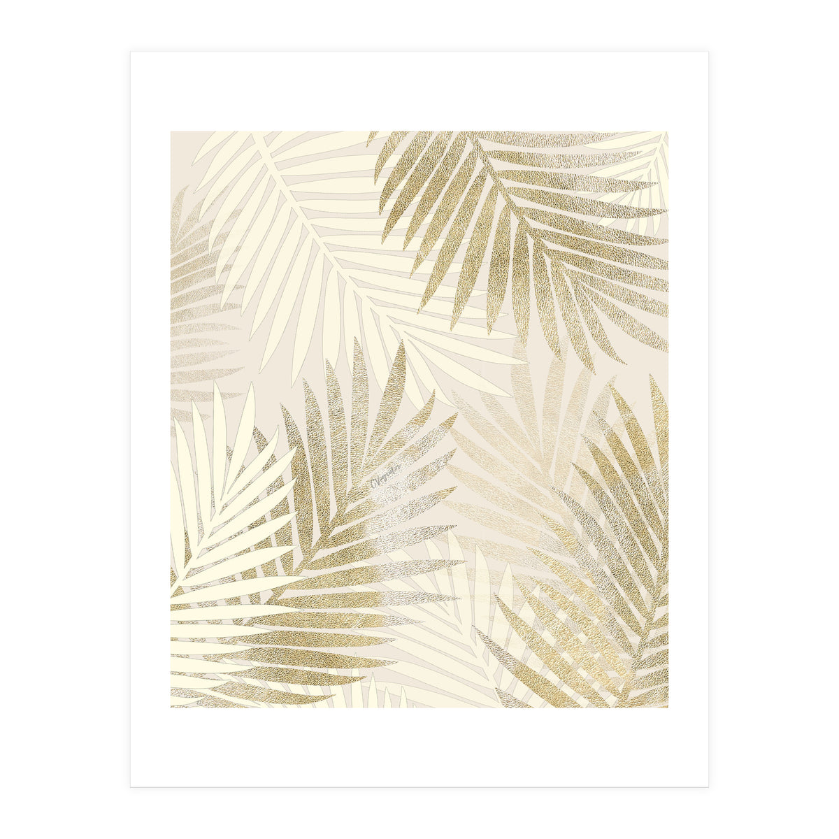 Relaxing Palms-Gold (Print Only)