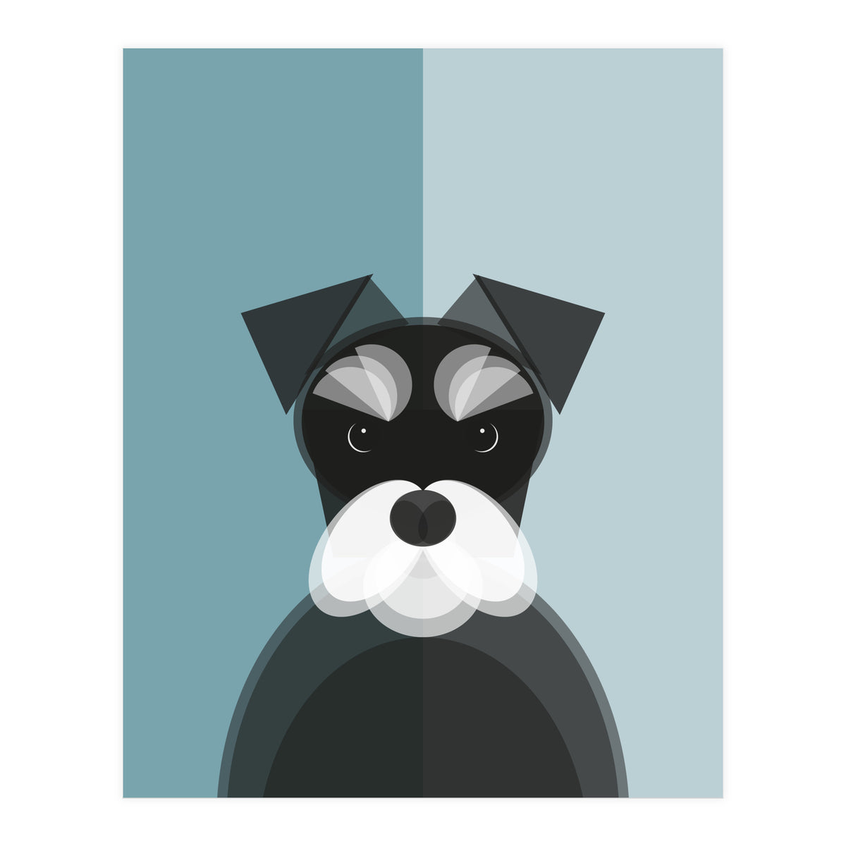 Mid Century Geometric Miniature Schnauzer Dog (Print Only)