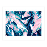 Botanical leaf pink and blue (Print Only) thumbnail