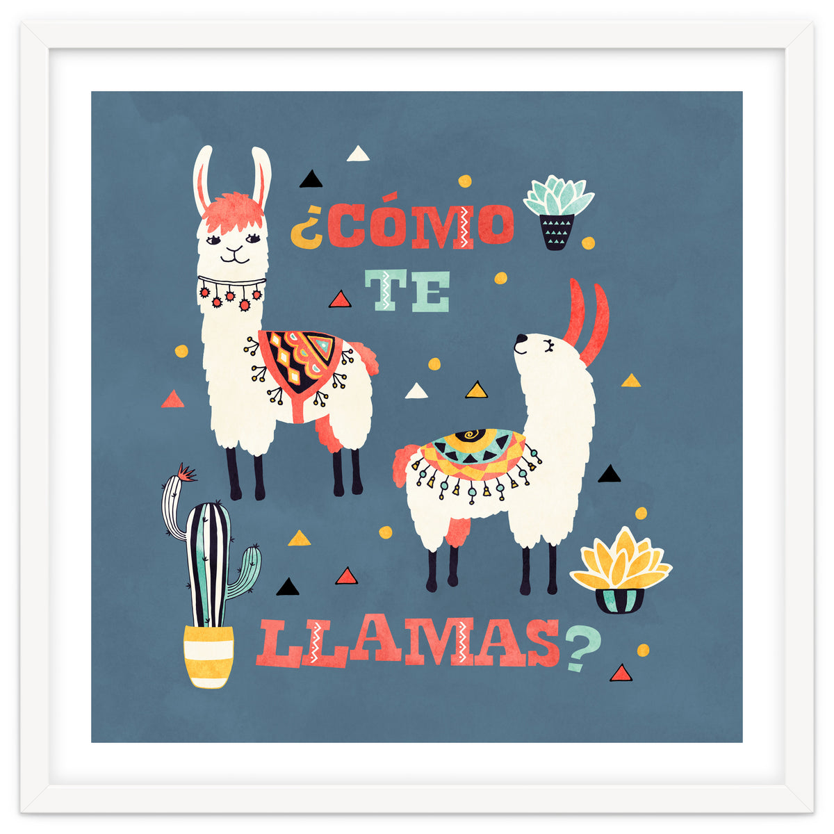Llama With Cactus Como Te Llamas Spanish Saying 1