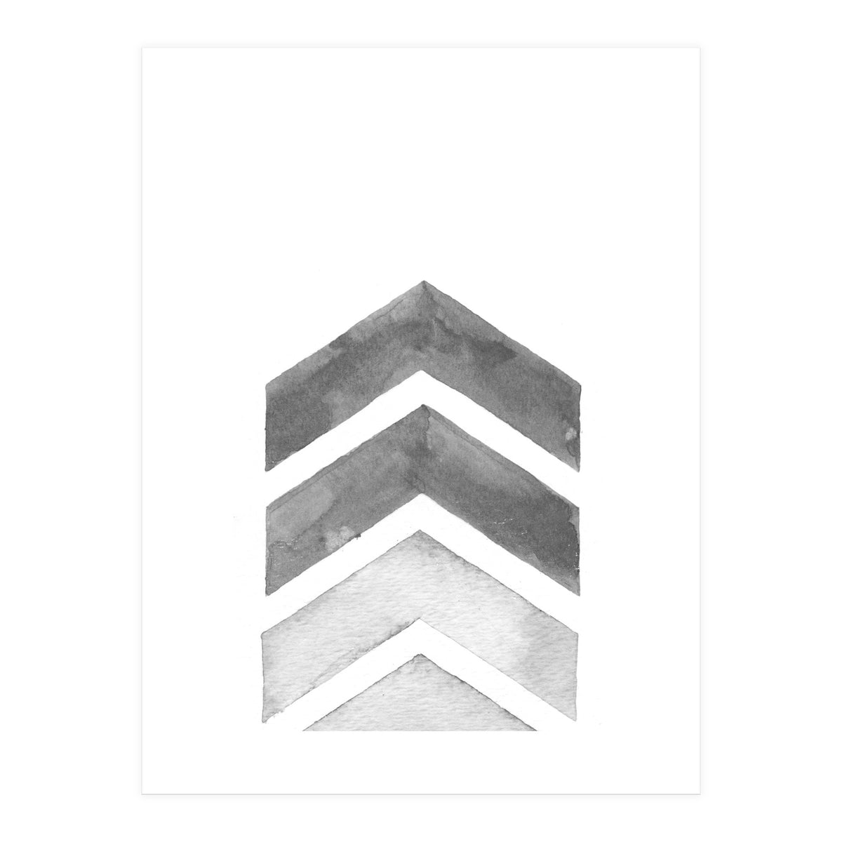 Grey Watercolor Chevron (Print Only)