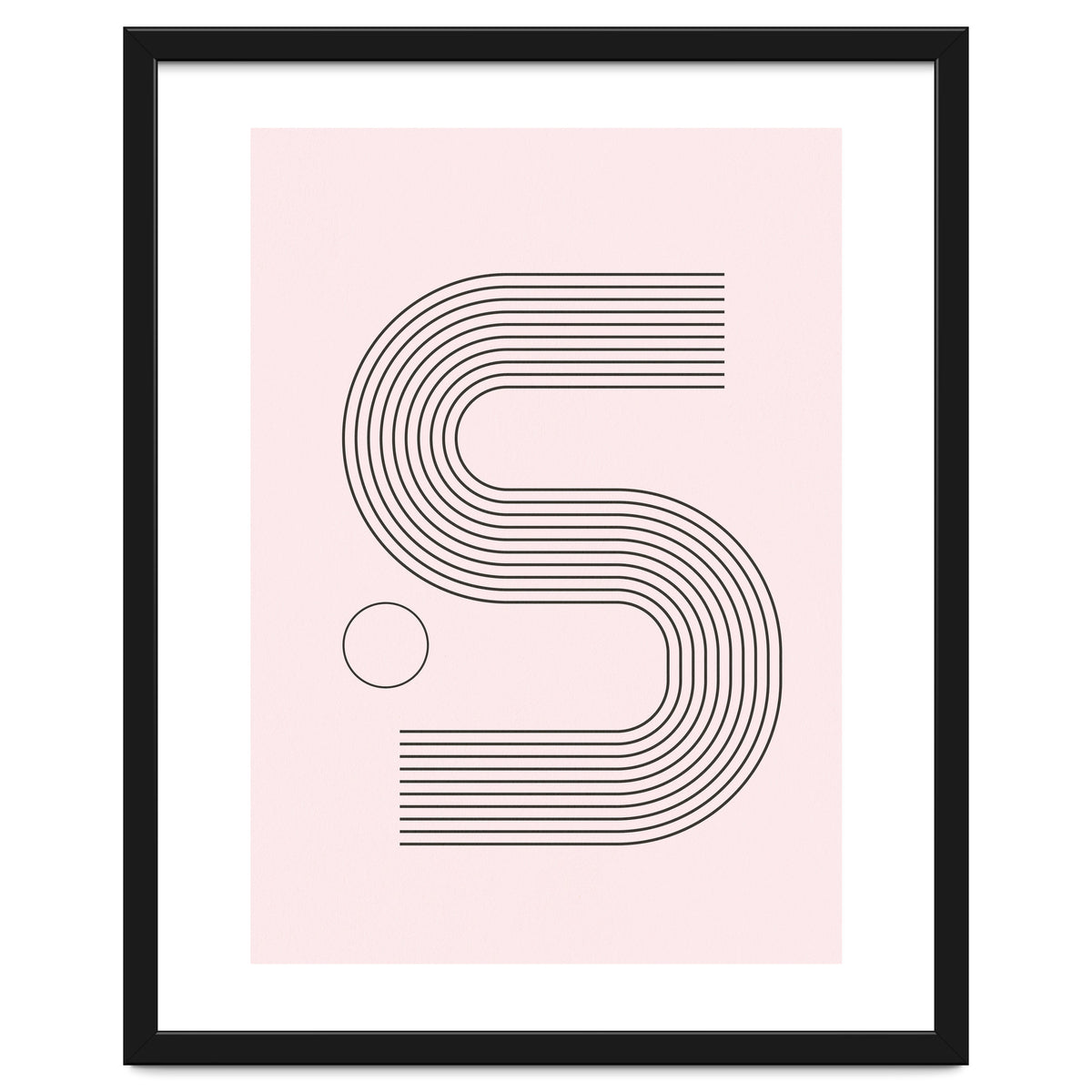 Rainbow Line Art Mid Century Modern