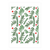 Pine Tree Branches With Christmas Berries Pattern (Print Only) thumbnail