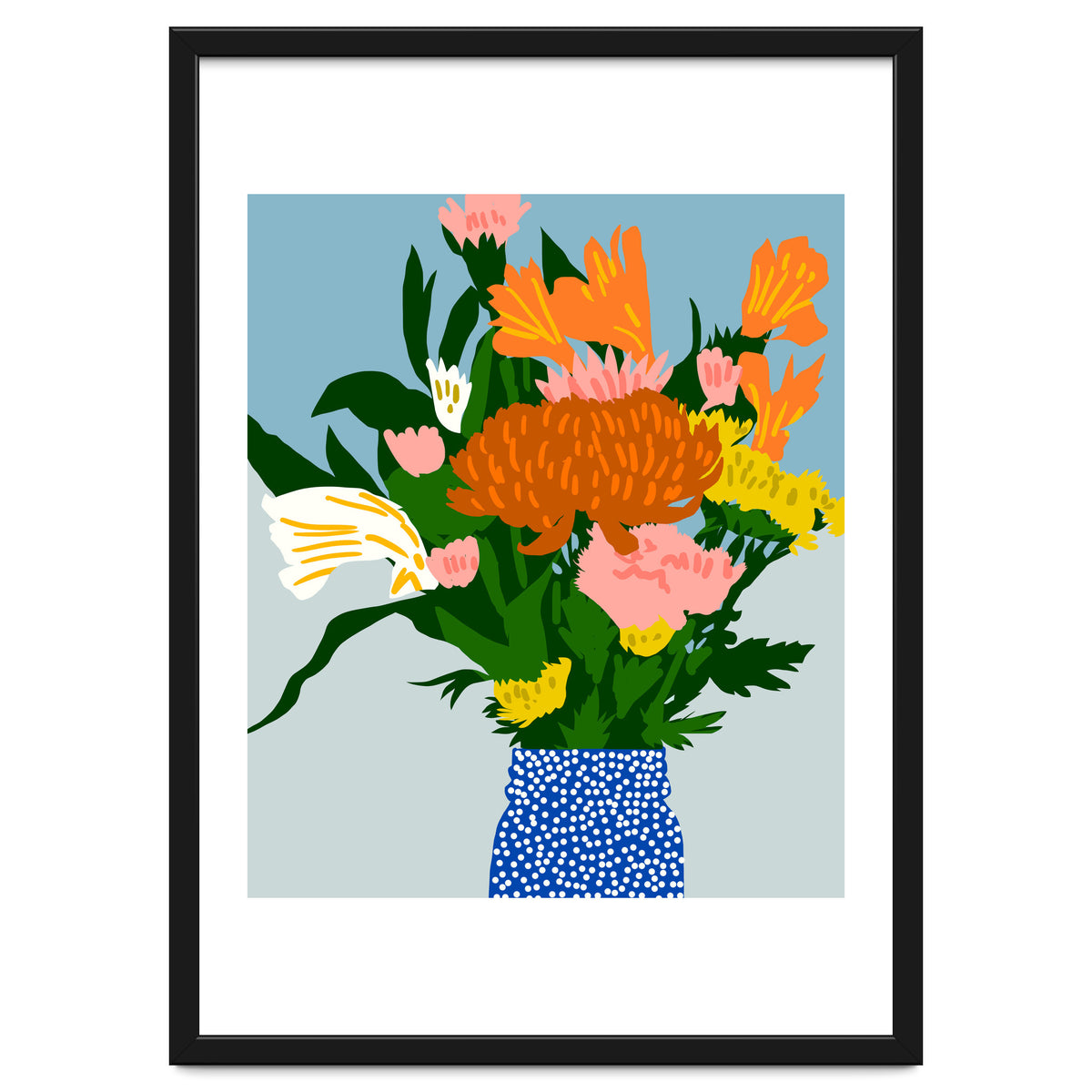 Potted Happiness | Flower Pot Botanical Floral Still Life | Eclectic Plants Modern Bohemian Décor