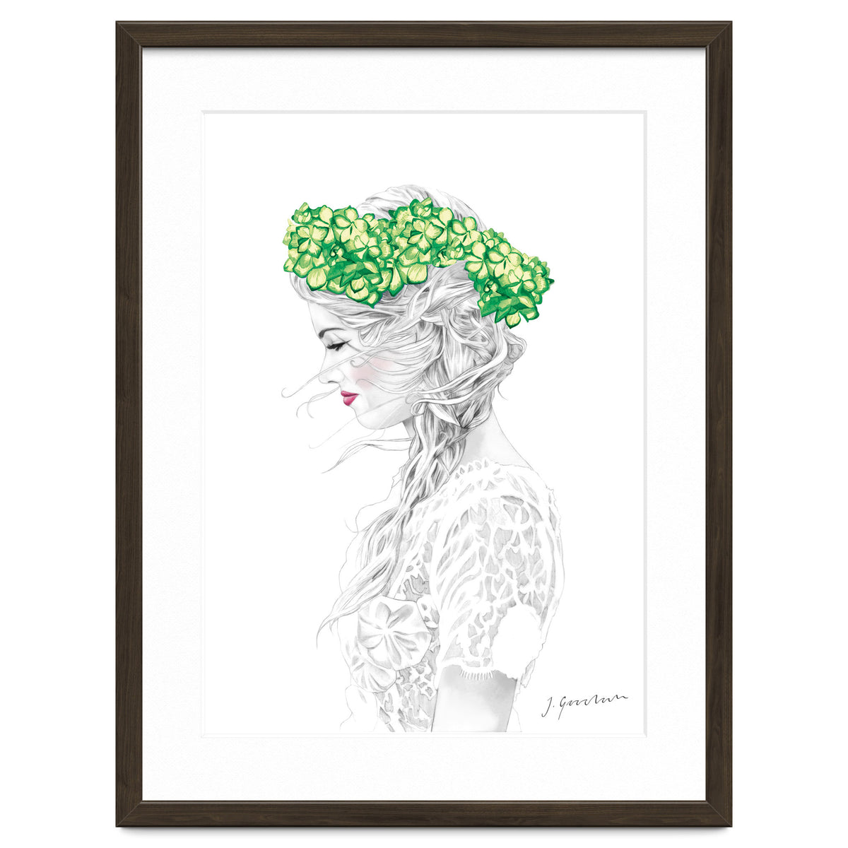 Green Hydrangea Girl