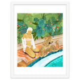 The Wild Side, Human & Nature Connection, Woman With Cheetah Cat, Tiger Painting thumbnail