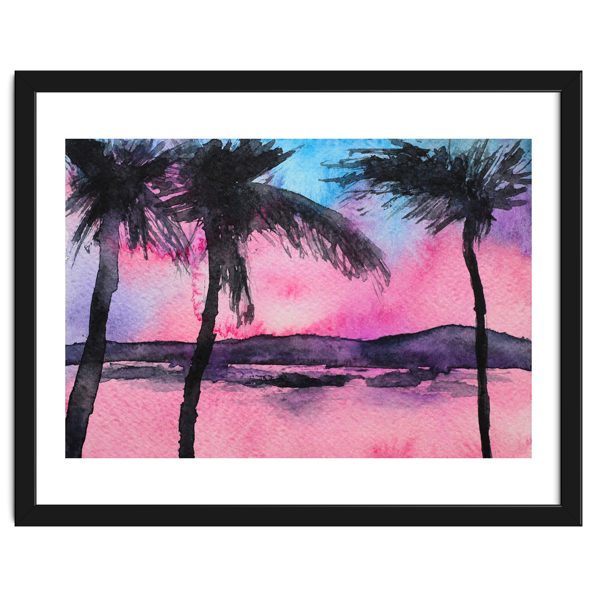 Tropical sunset || watercolor