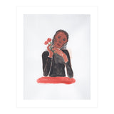 Lady with red roses (Print Only) thumbnail