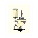Thor's Hammer Mjolnir on the Toilet, funny bathroom humour (Print Only) thumbnail