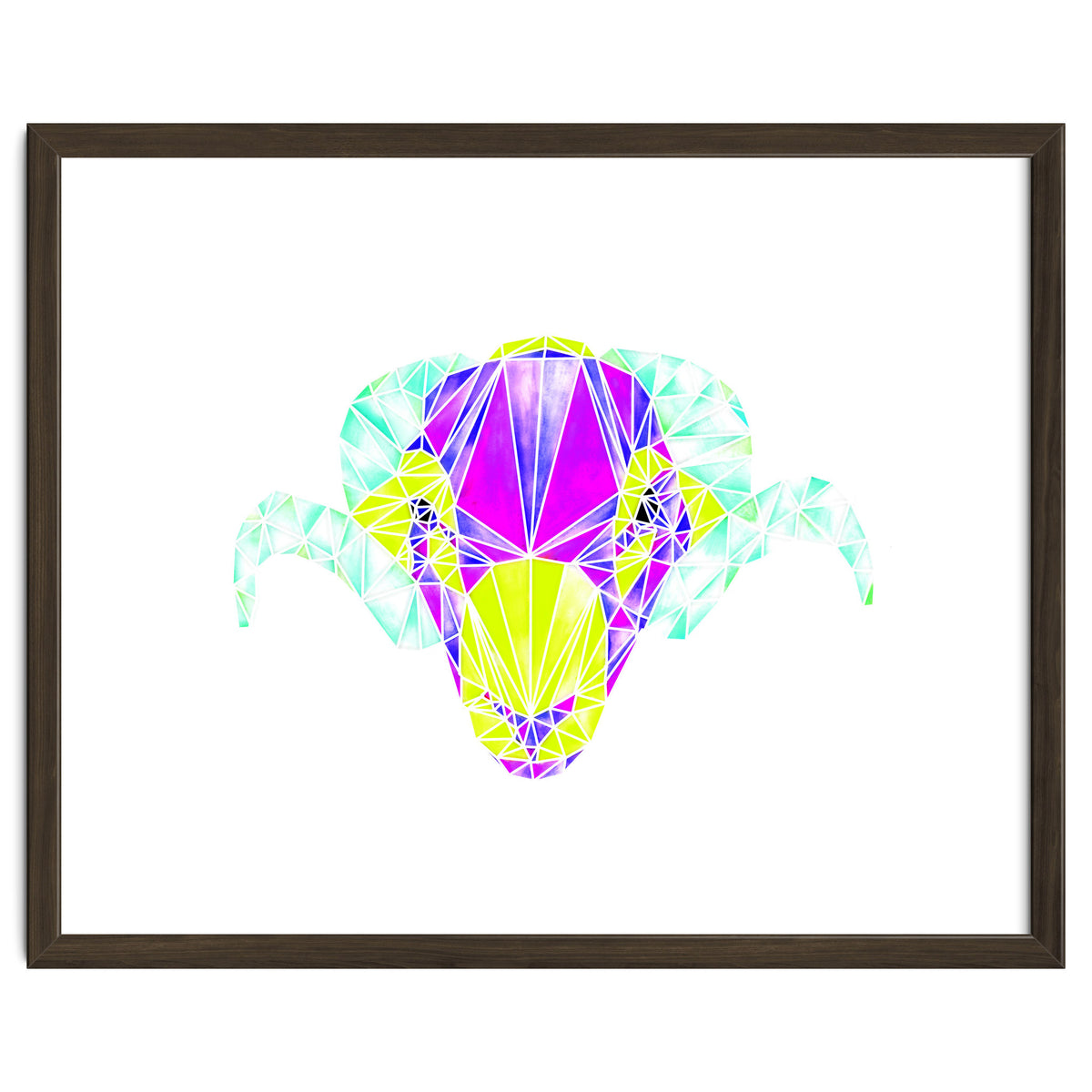 Colourful Geometric Swaledale Sheep Tup with White Lines