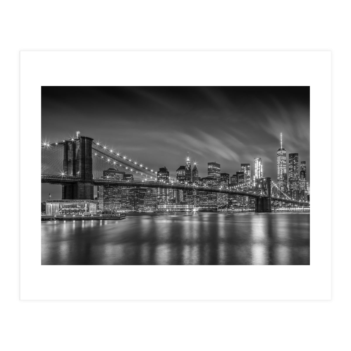 BROOKLYN BRIDGE Nightly Impressions | Monochrome (Print Only)