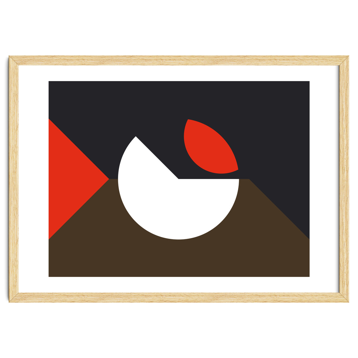 Geometric Shapes No. 10 - brown, dark blue & red