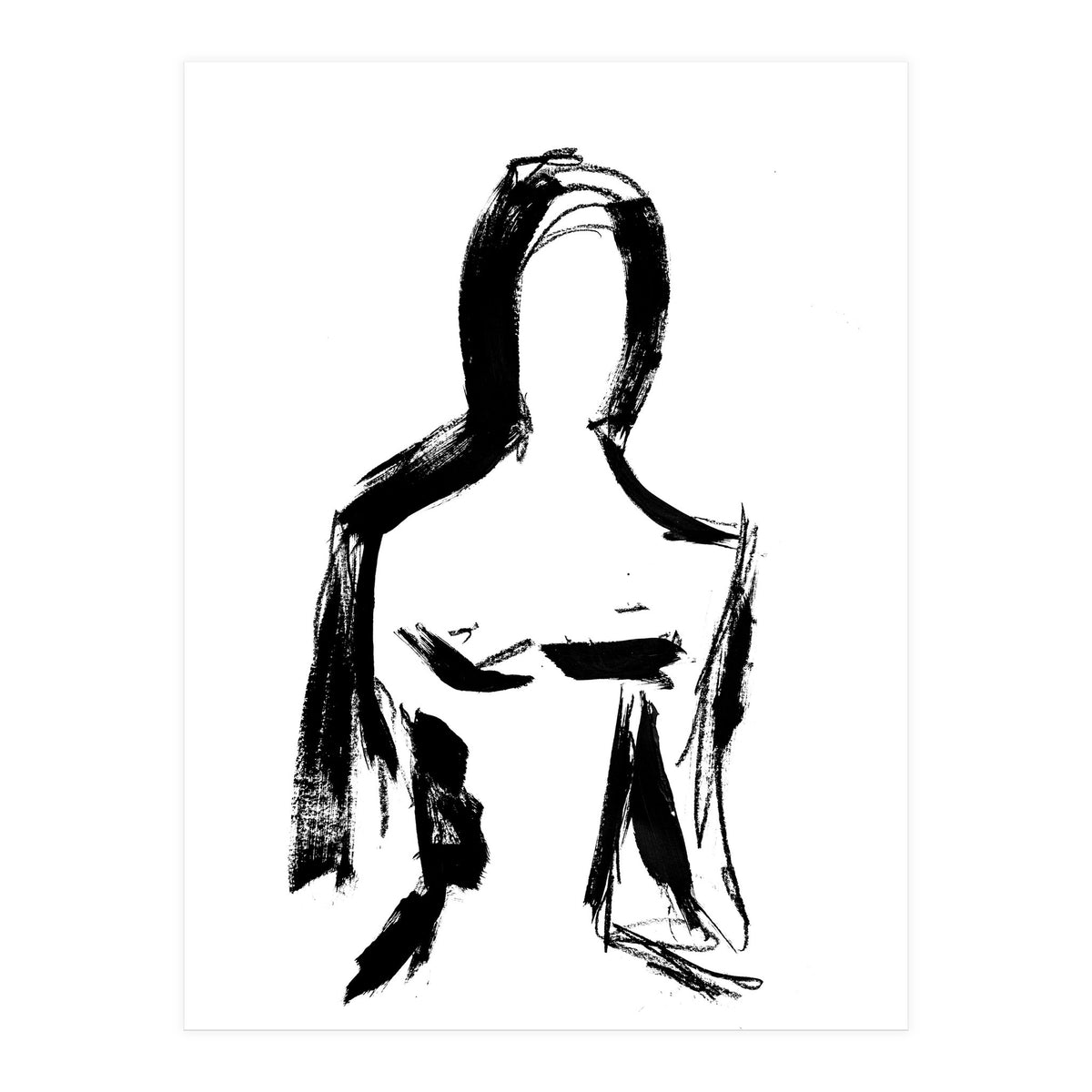 Abstract Monochrome Female Figure (Print Only)