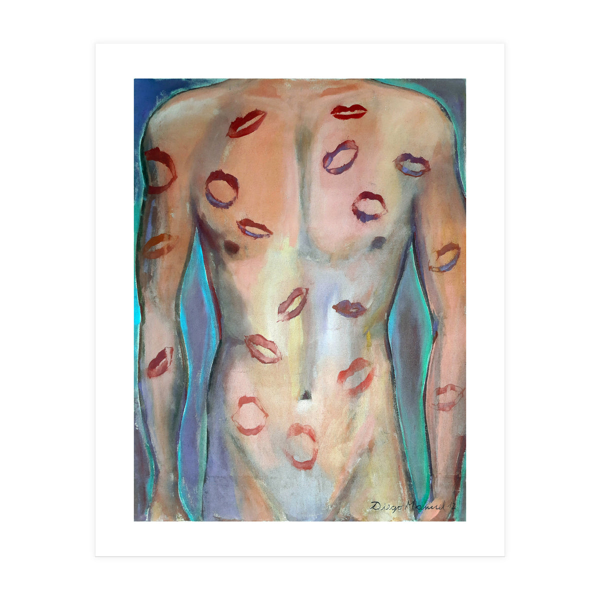 Torso Masculino Con Besos (Print Only)