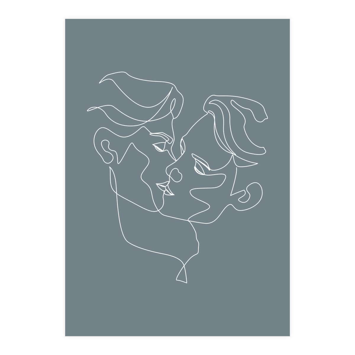 gay love line art-blue (Print Only)