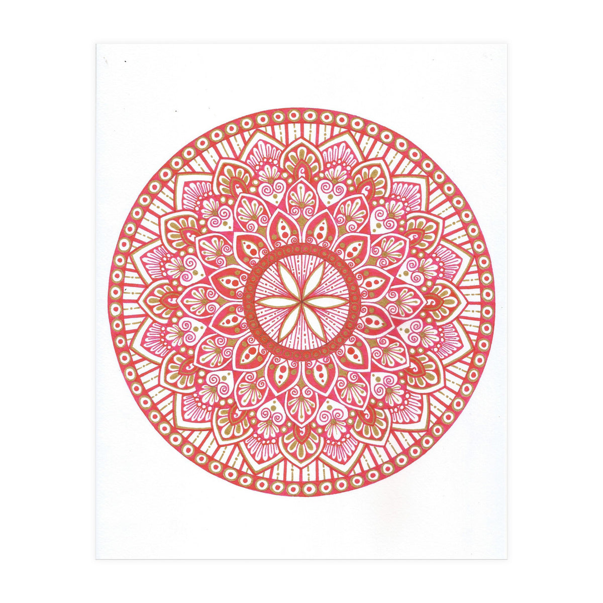 Red & Gold Mandala (Print Only)