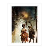VINTAGE COUPLE IN AUTUMNAL ABSTRACT FOREST  II (Print Only) thumbnail