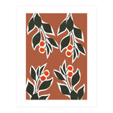 Red Cherry Leaf Boho Botanical II (Print Only) thumbnail