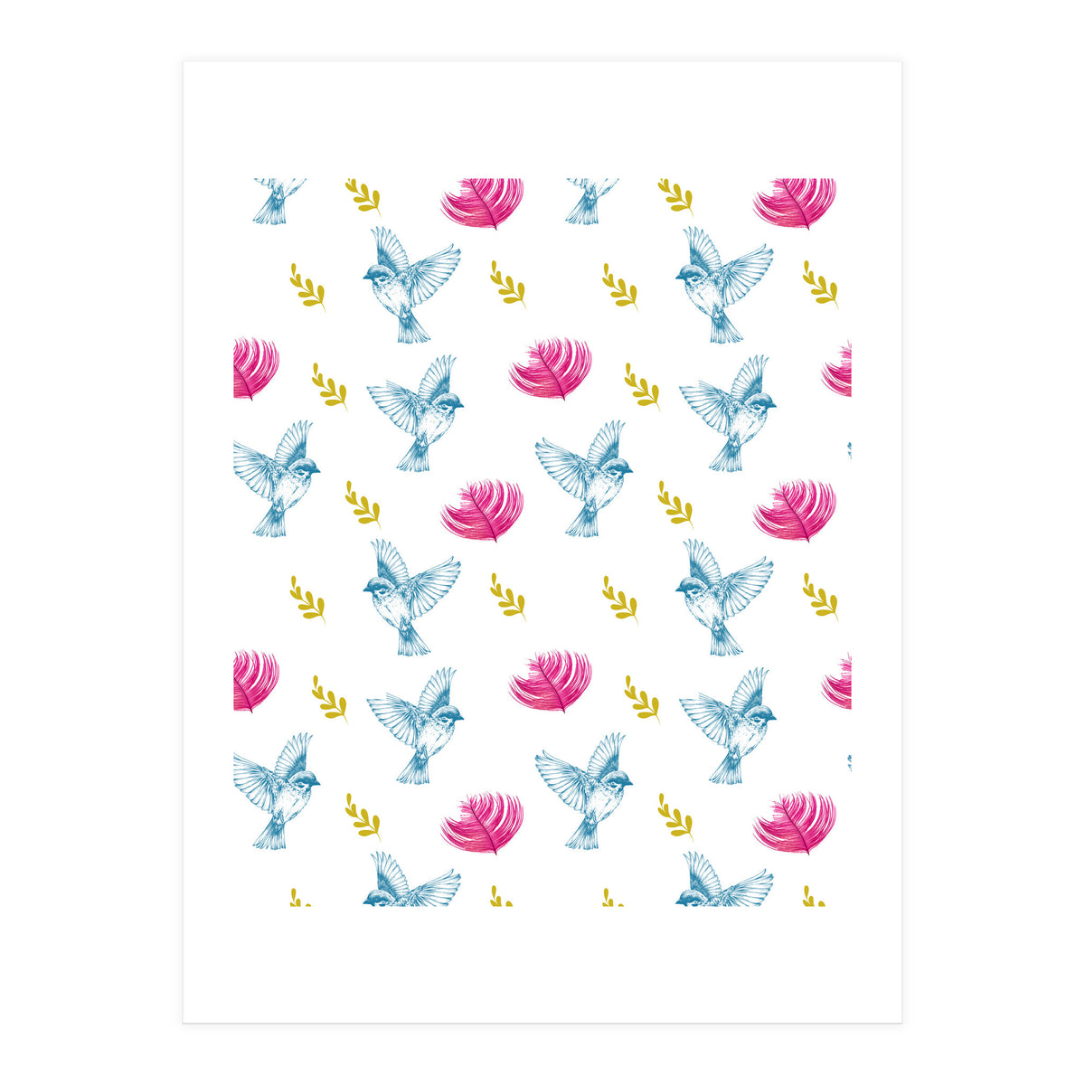Blue Bird Pattern (Print Only)