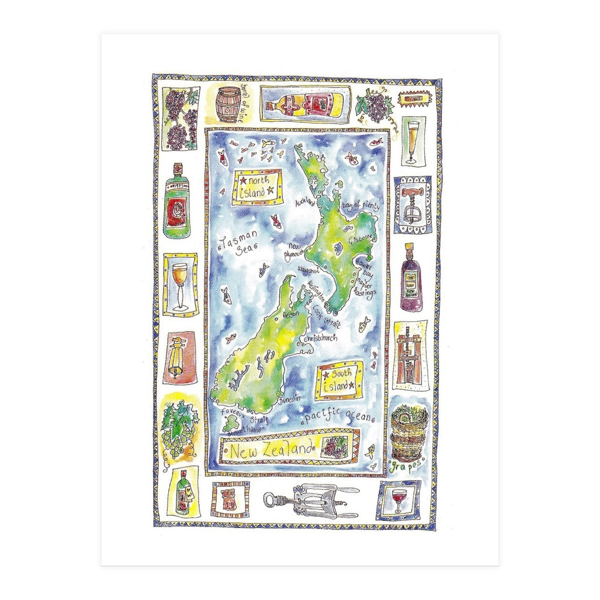 A wine map of New Zealand (Print Only)