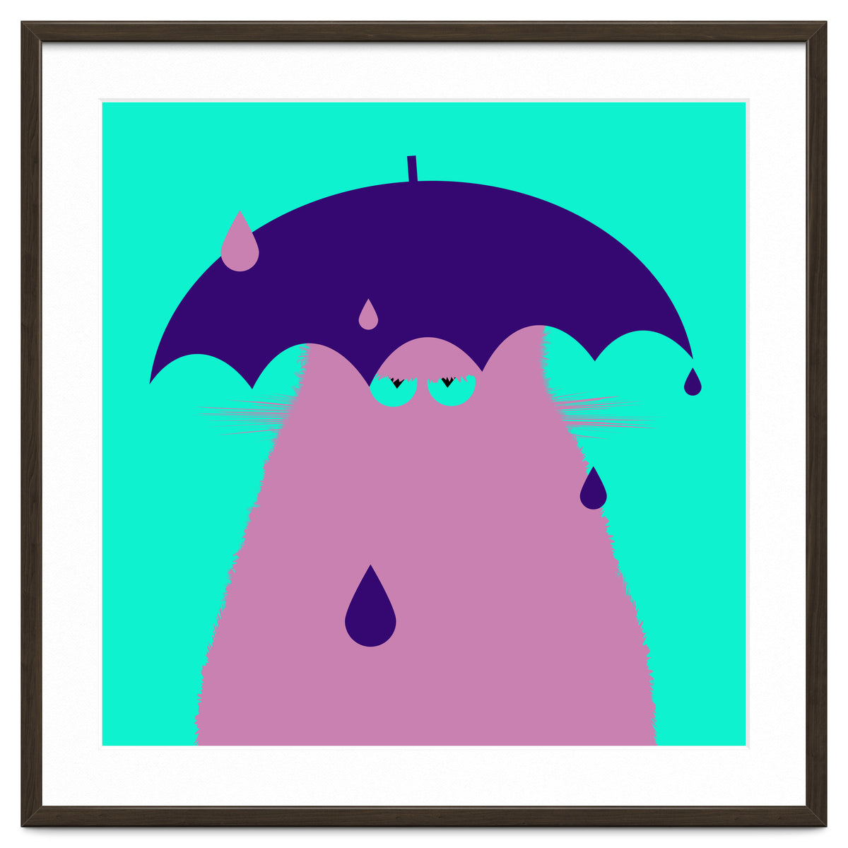 Lilac Cat With Umbrella