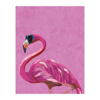 Pink Flamingo Wearing Glasses (Print Only)