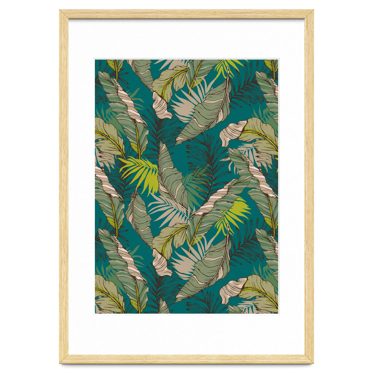 Drawing of wild tropical jungle