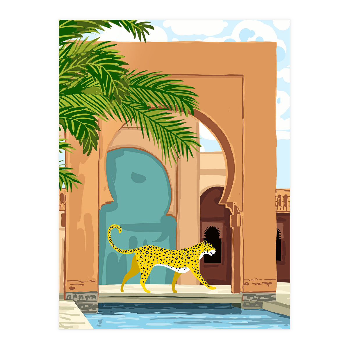 Cheetah under the Moroccan arch (Print Only)