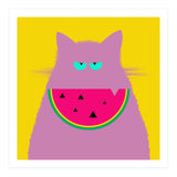 Watermelon Lilac Cat  (Print Only) thumbnail