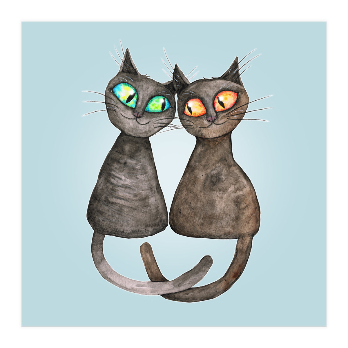 Two cute loving cats (Print Only)