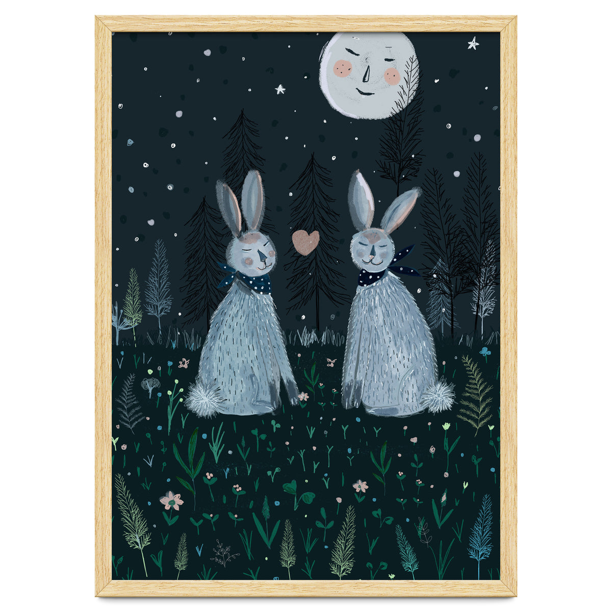 Rabbits in the forest