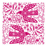 Doves And Flowers Magenta Pink (Print Only) thumbnail
