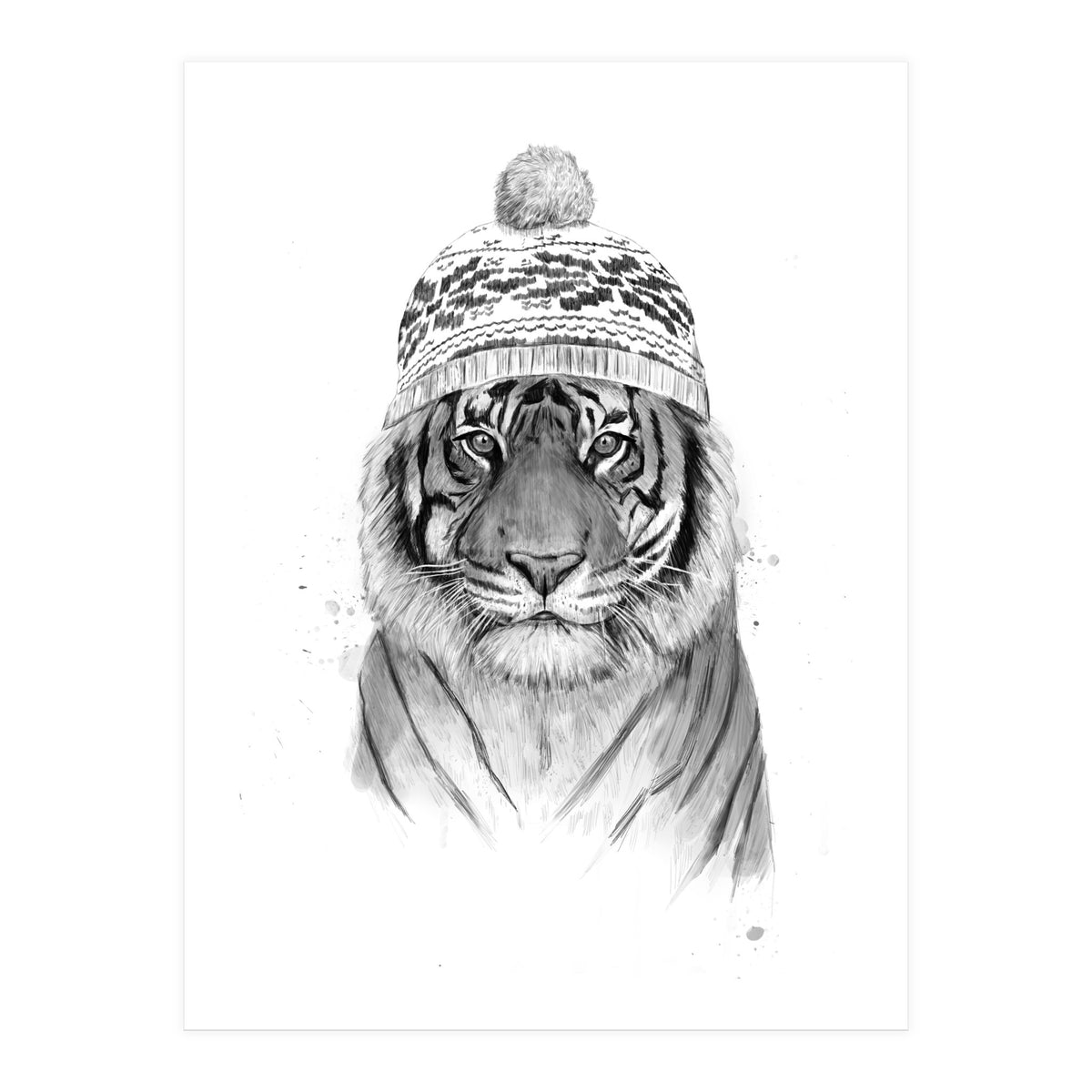 Siberian tiger (bw) (Print Only)