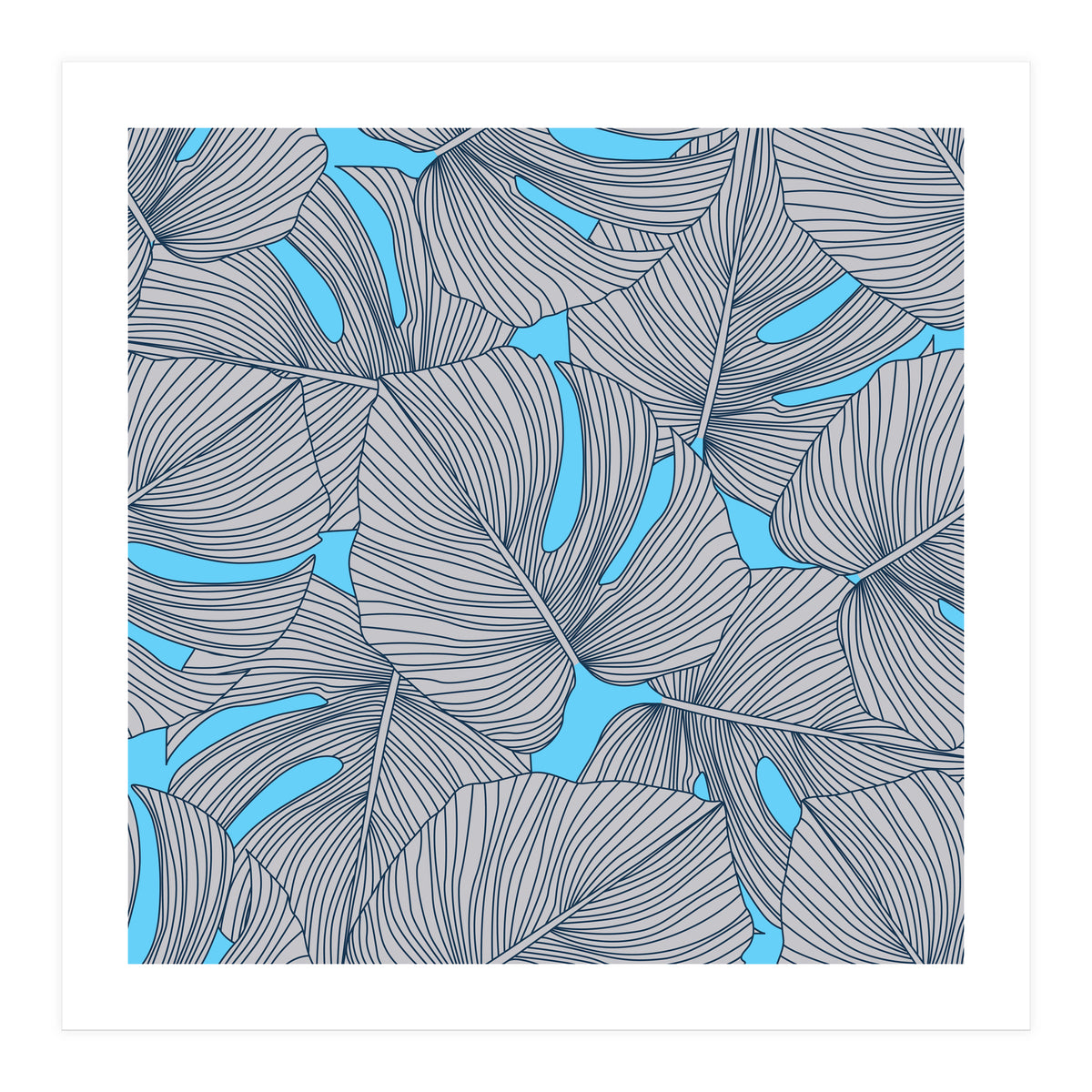 Leaves On Blue (Print Only)