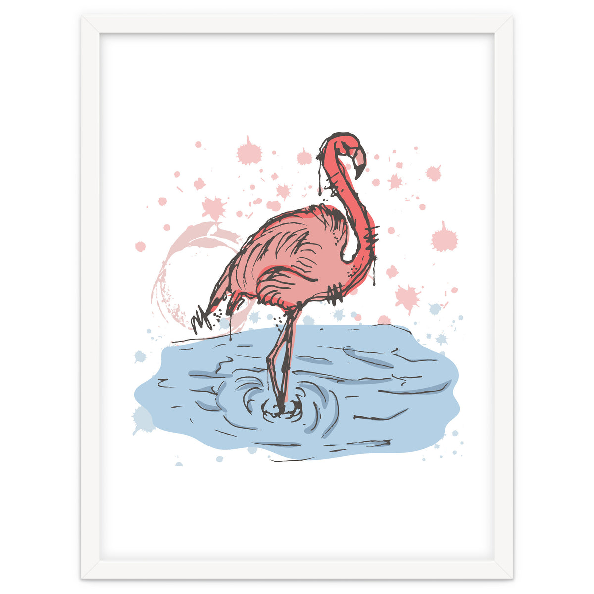 Flamingo Scribble sketch